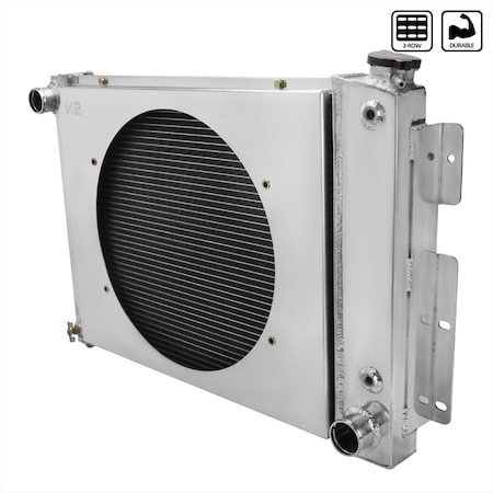 Spec-D Tuning V8 MT 3 ROW RADIATOR WITH FAN SHROUD RAD3F-CMR67V8